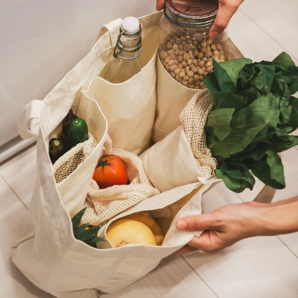 トートバッグ mana mana. GOTS認証 オーガニックコットン マルチポケットトートバッグ【A3