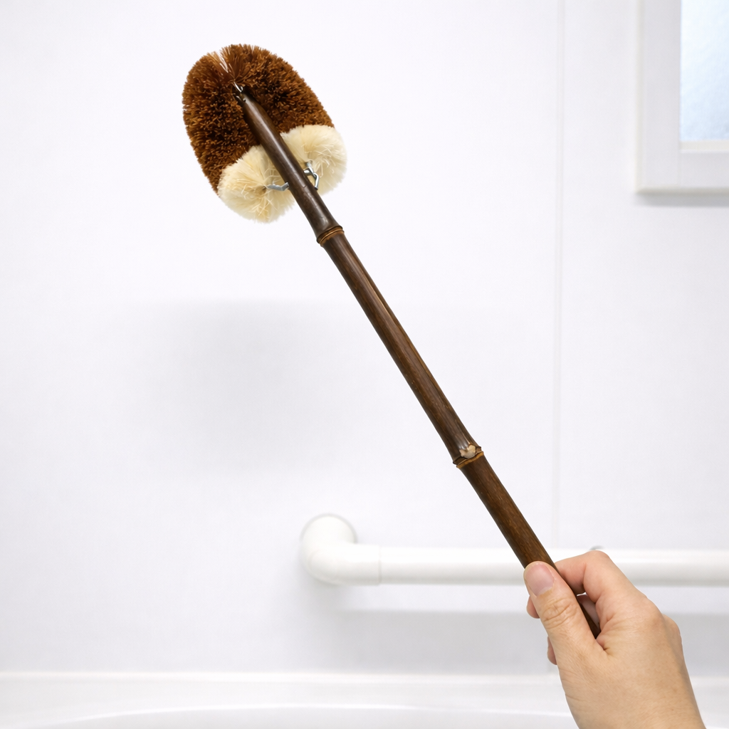 ホーロー風呂giraffe印 竹の柄お風呂用ロングブラシ | mirawings